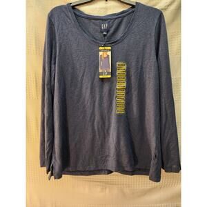 Gap Womens Shirt Long Sleeve Blue Size Medium Tshirt Round Neck Casual